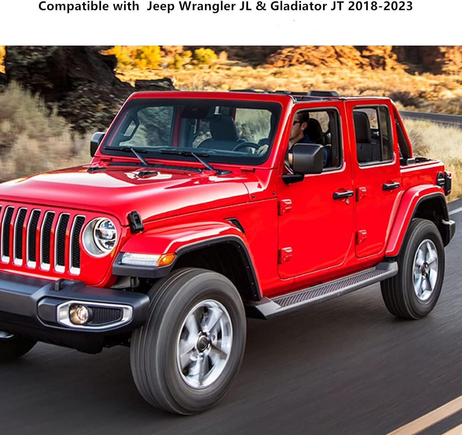 Rear Cup Holder Fit for 2018-2025 Jeep Wrangler JL & Gladiator JT, Rear Console Mounted Drink Holders Rear Seat Storage Organizer