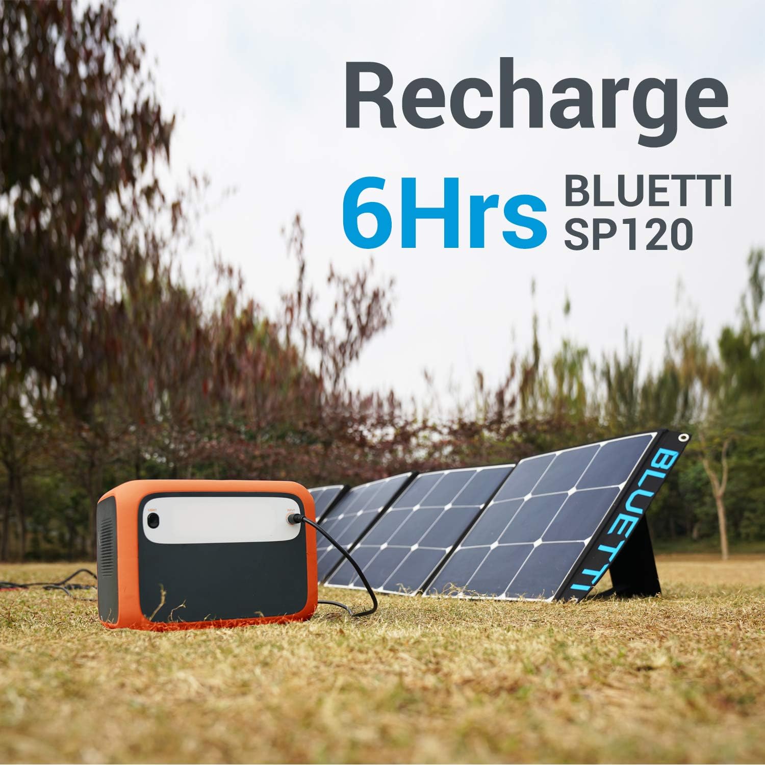 BLUETTI AC50S charging with SP120 Solar Panel