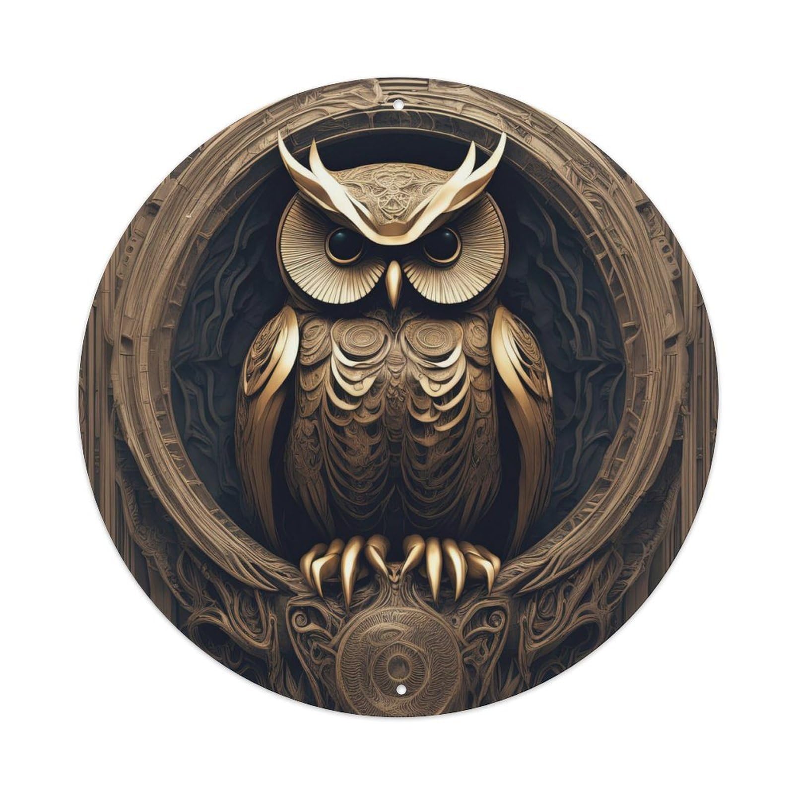 Mechanical Clockwork Bird Owl Wildlife Animal Retro Metal Tin Sign