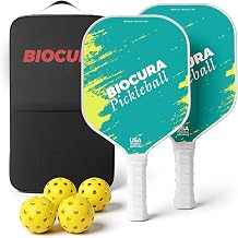 Pickleball Paddles, Fiberglass Surface Pickleball Set with Pickleball Rackets, Pickleball Paddles Set  for Men Women