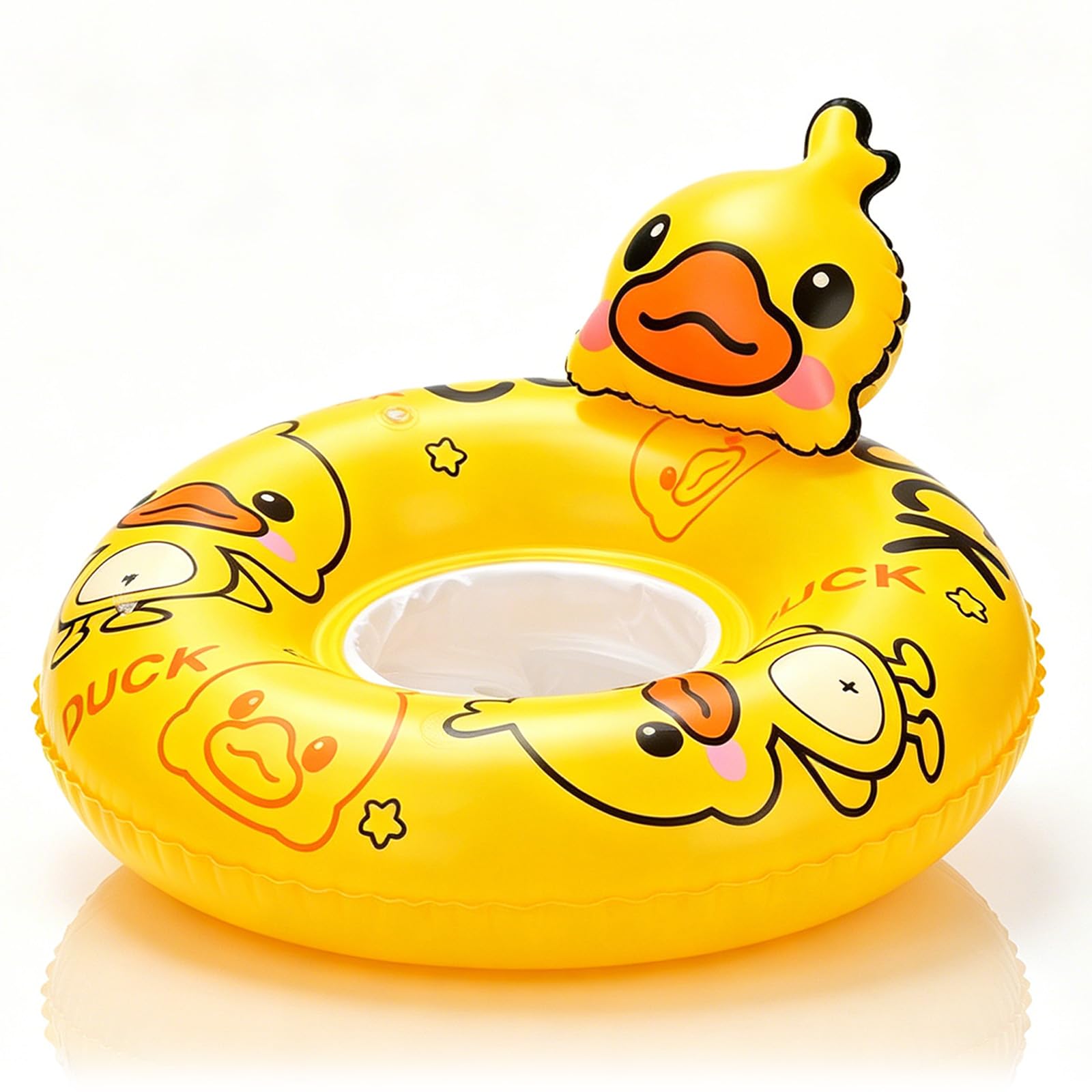 Yellow Duck Baby Swimming Float Inflatable Baby Pool Float for Baby 6-36 Months,Baby Swimming Ring with Safety Seat Handle,Kids Rubber Ring Pool Float for Babies Toddlers Infant Boys Girls 1-3 Years