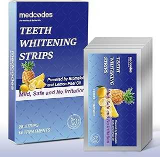 Teeth Whitening Strips for Sensitive Teeth, 28 Express White Strips, No Peroxide, No Slip, Professional Enamel Safe Teeth Whitening Kit for Remove Coffee Tea Smoking Stains, 14 Treatments