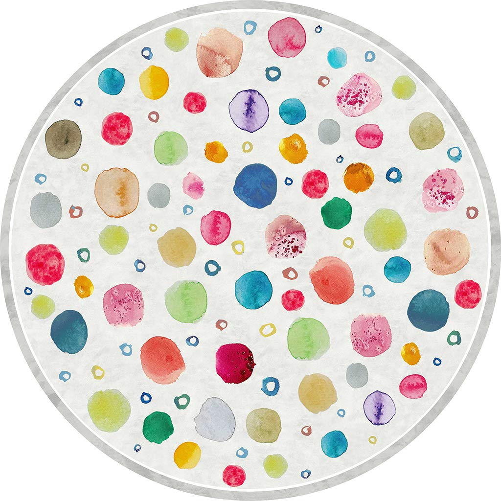 Vilber Kids. Alfombra Vinilo Infantil Multicolor. Dots DU-20. Redonda. Diámetro 52 cm (Dots Color 20)