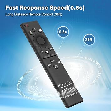 BN59-01385A Replacement remote control for Samsung, universal solar voice remote control for Samsung Smart TVs with 4 shortcut buttons, compatible with The Frame Neo QLED, Crystal UHD series TV