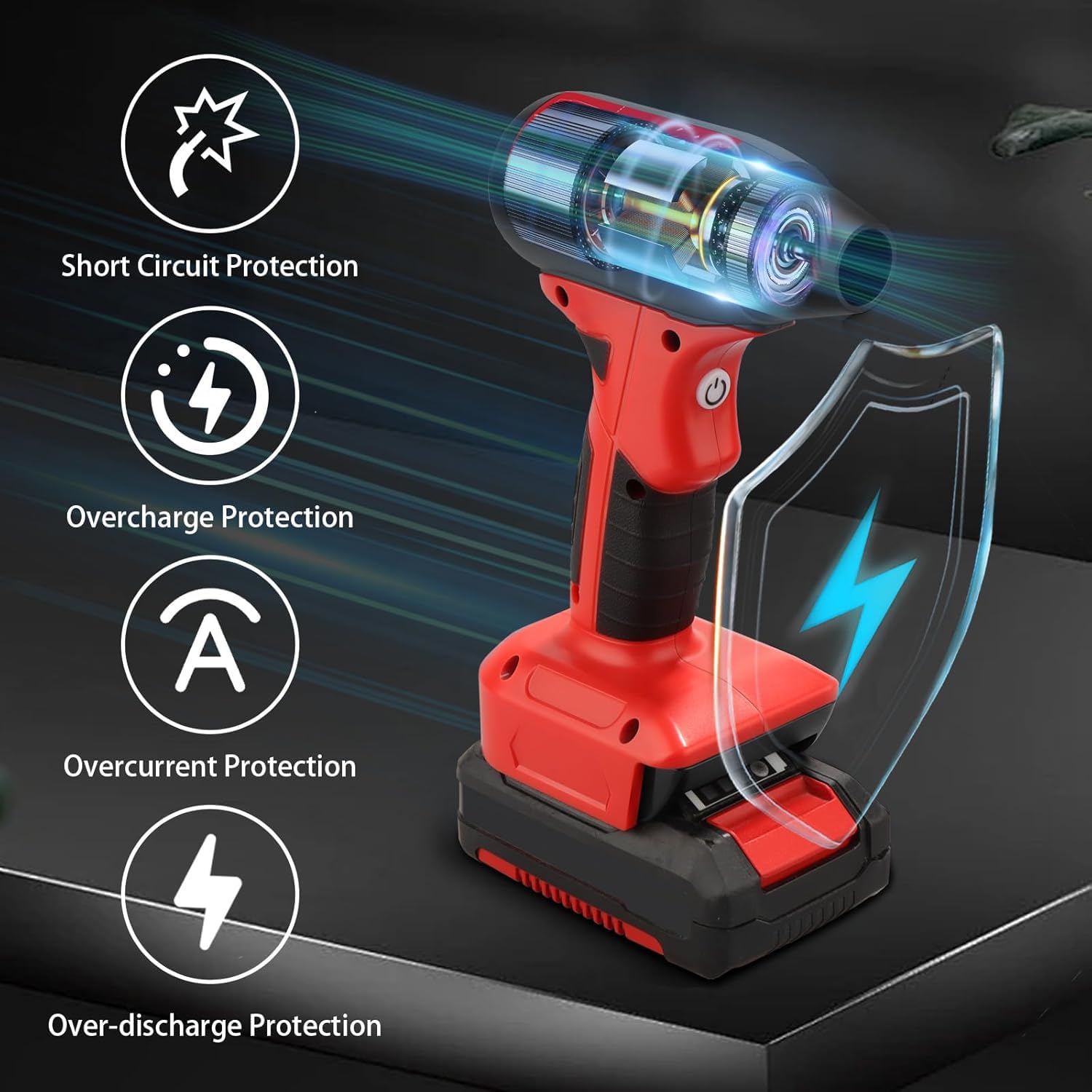 Mini Jet Blower Turbo Fan für Einhell Power X-Change 18V Akku, 4-Gang Turbo-Lüfter, Mini-Gebläse, Luftstaubwedel, Industrieventilator, für Reinigung, Haartrocknung, Auto, Camping