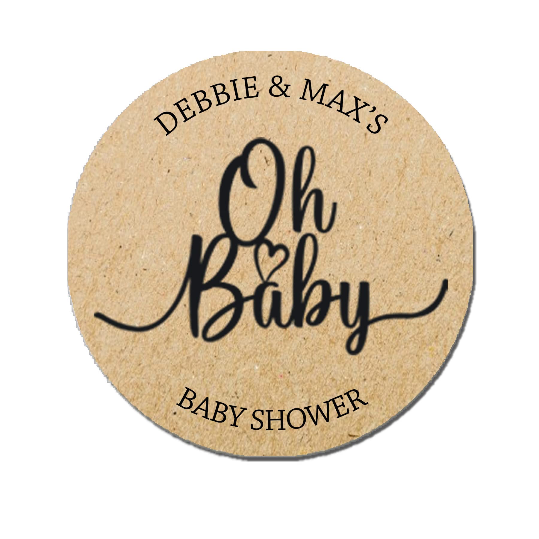 35 Personalised Oh Baby Shower Stickers Thank You Sweet Cone Bags Favour Kraft White Sage (Kraft)