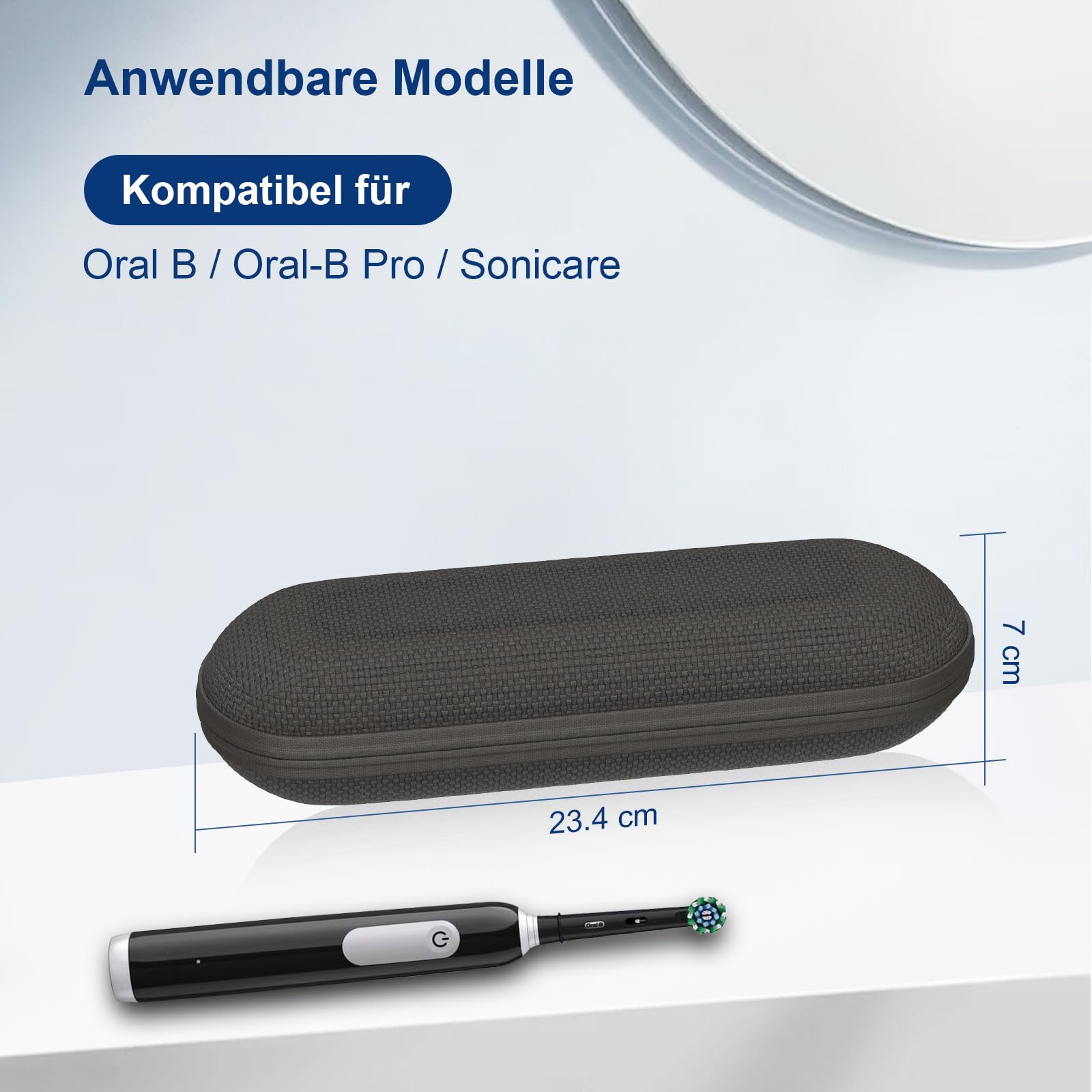 SURFOU Elektryczne etui na szczoteczki do zębów Oral B/Oral-B Pro/Phlips Sonicare, przenośna twarda obudowa, torba podróżna, Travel Essentials, etui podróżne z akcesoriami, czarne, czarny, Classic
