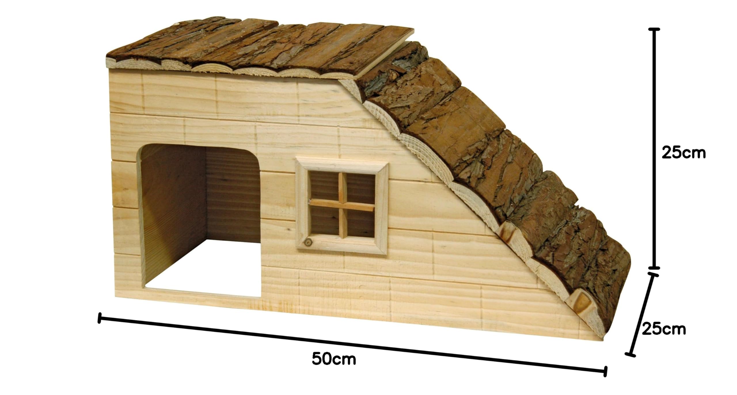 Kerbl Maison pour Rongeurs avec Rampe Nature 50x25x25 cm