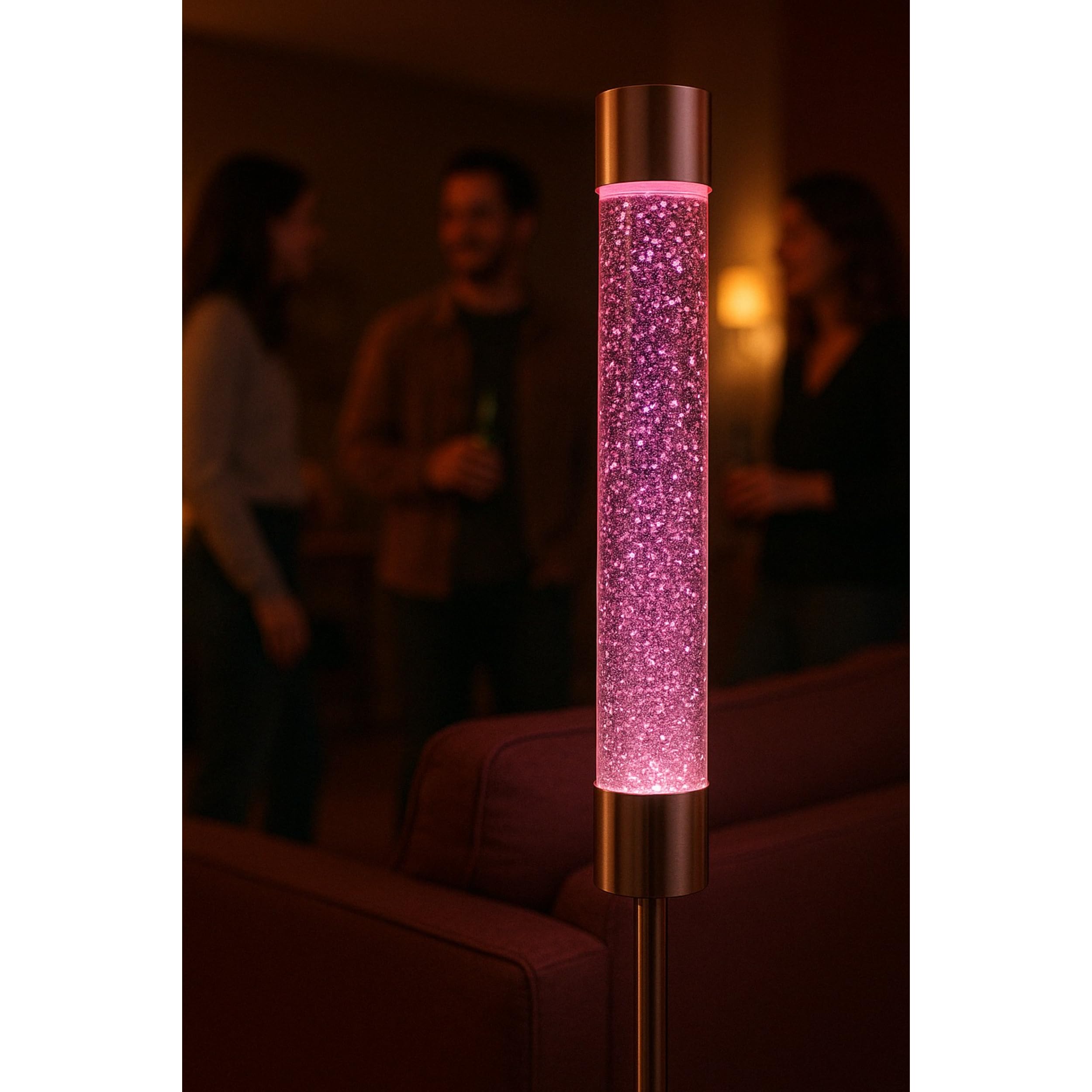 Lámpara de Lava de Purpurina Grande XXL 122 cm de Altura, Lámpara de pie en Rojo Anaranjado magmae/Bombilla incluida/Enchufe de Cable/Lámpara de Magma