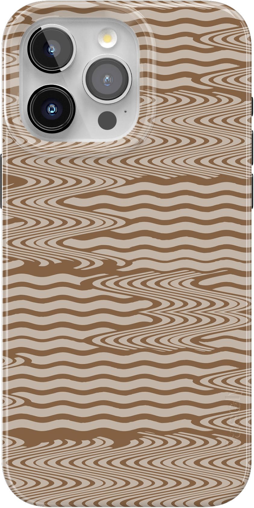 Casely iPhone 15 Pro Case | Mocha Ripple | Brown Waves | Compatible with MagSafe | Classic Ultra Slim Design