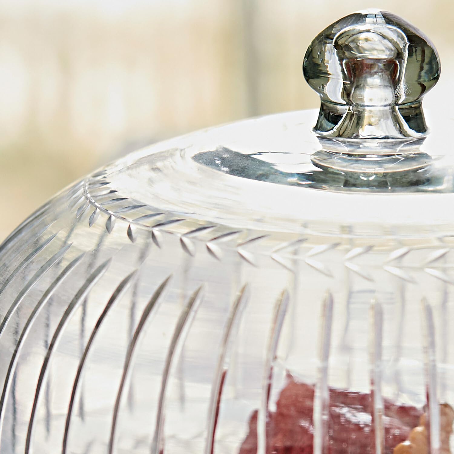 LOBERON Cloche en verre avec plateau Layla - verre - H/D env. 21/30 cm - transparent, transparent