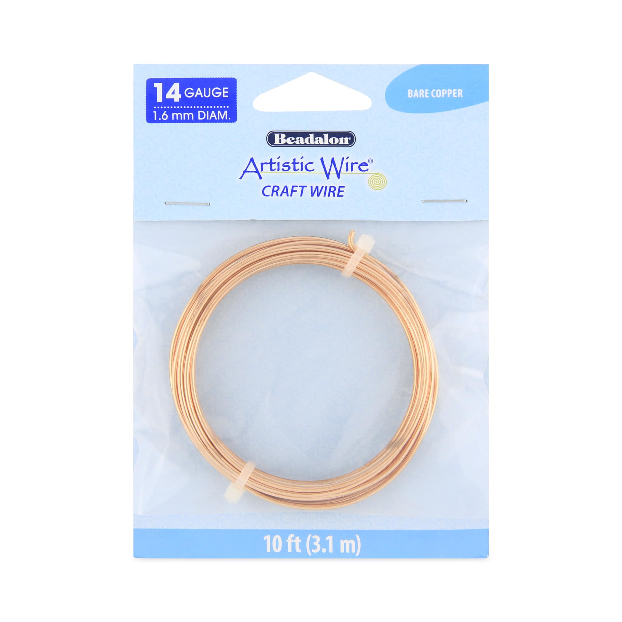 Artistic Wire Bare Copper Beadalon Wire -Copper- 14 Gauge, 10