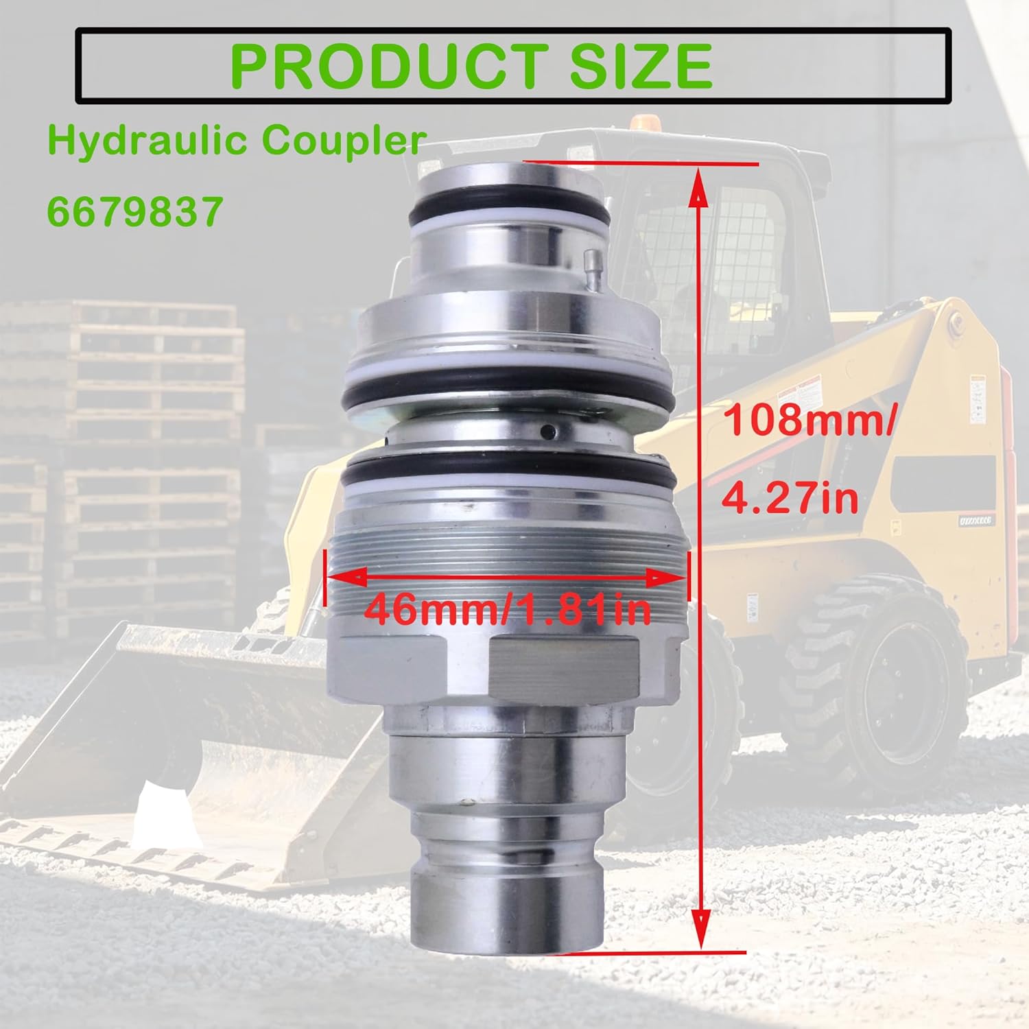 JEENDA Male Hydraulic Coupler 6679837 V0511-77140 for Kubota SVL75 SVL75-2 Bobcat 753 763 773 863 864 883 S130 S150 S160 S175 S185 S205 S220 S250 S300 S330 S510 S530 S550 T140 T180 T190 (Male)