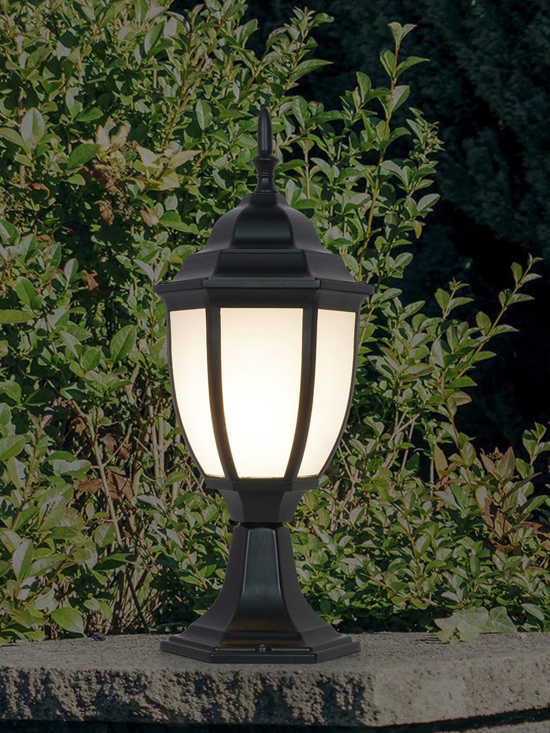 Fos Lighting Victorian Black Aluminum Gate Light with White Acrylic Panes-image-35