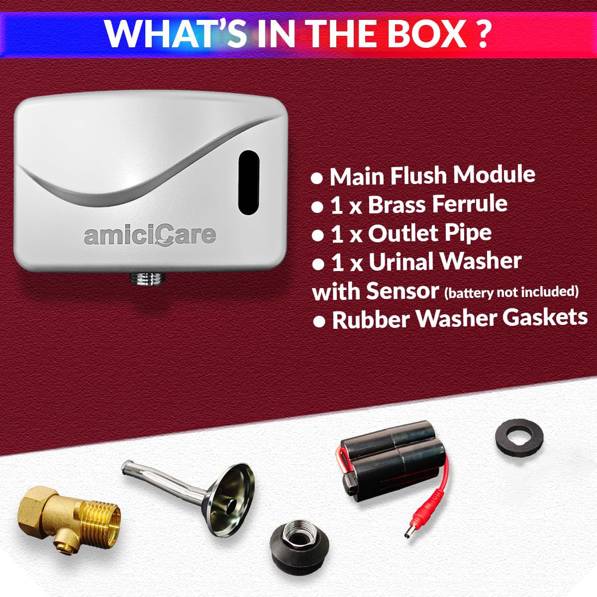 amiciCare Automatic Urinal Flush Sensor with Infrared Sensor 2