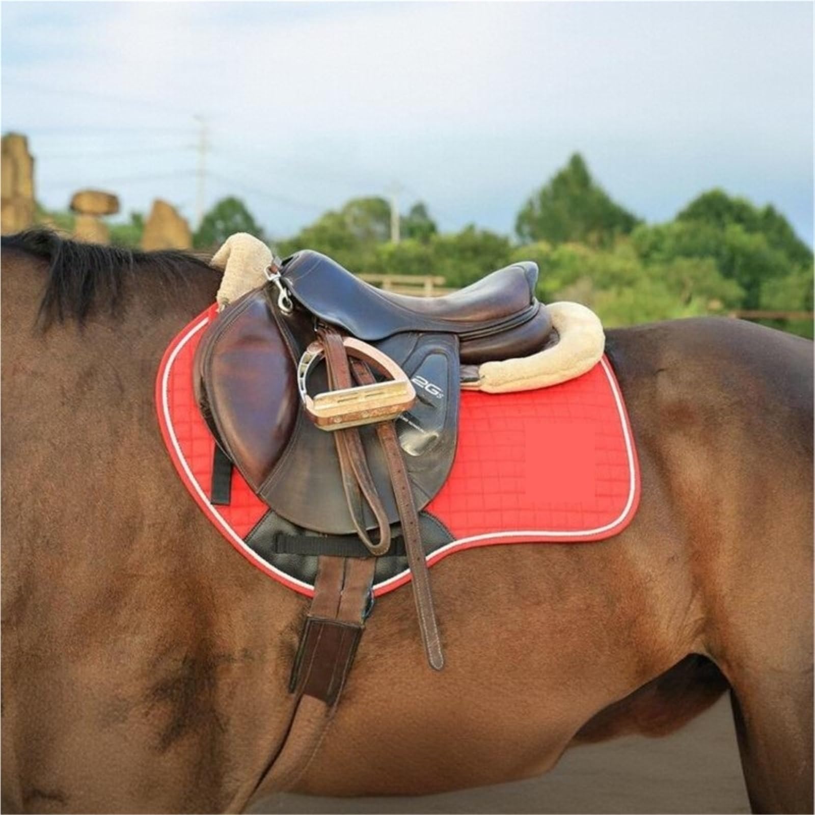 Horses Mantilla Estera for Silla de Montar Ecuestre, Doma, cajón for el Sudor, Estera for el Sudor de Caballo, Resistente a los Golpes y Antideslizante