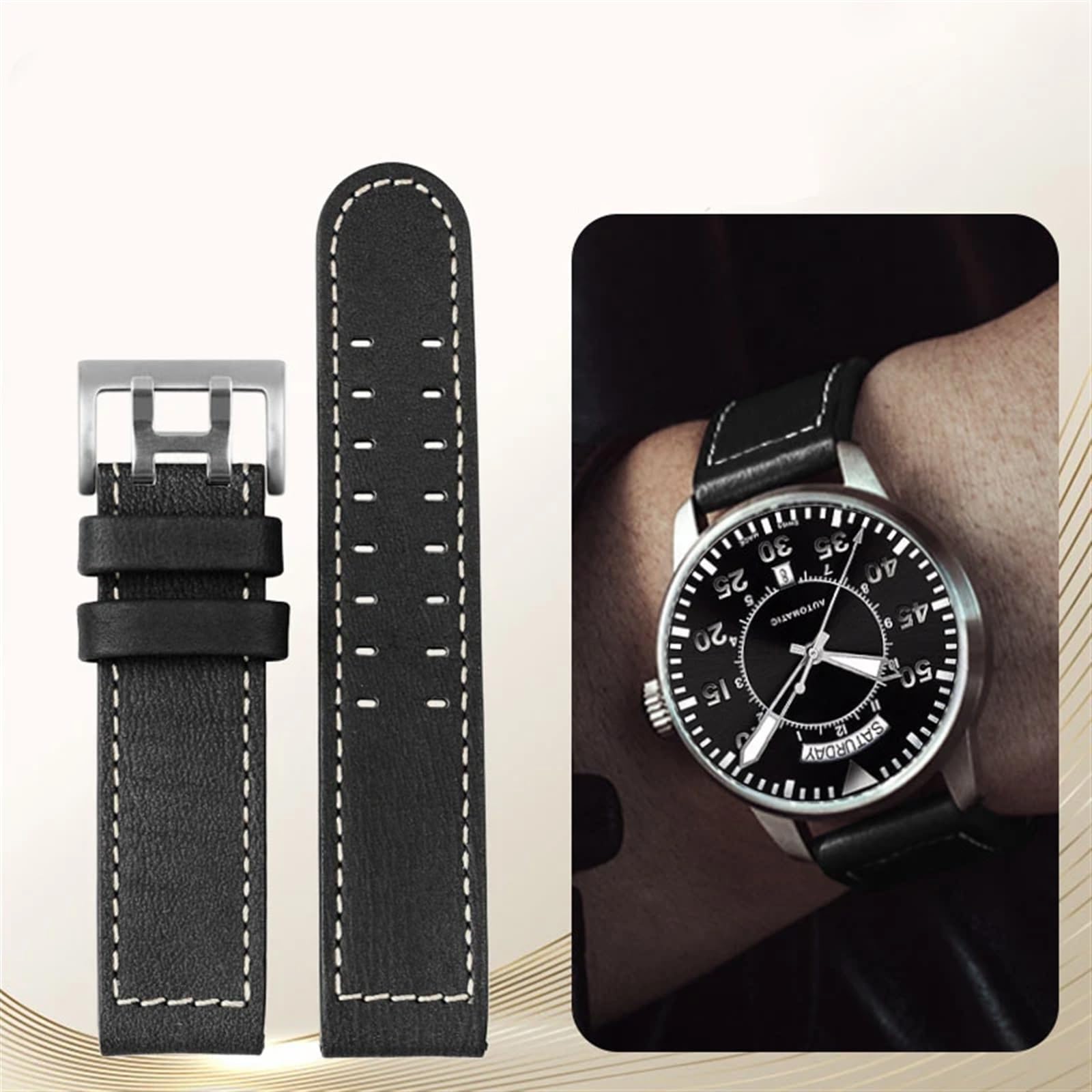 Pour Hamilton kaki aviation montre H77616533 H70615733 bracelet de montre en cuir véritable jazz field hommes bracelet de montre 20 22 Style militaire