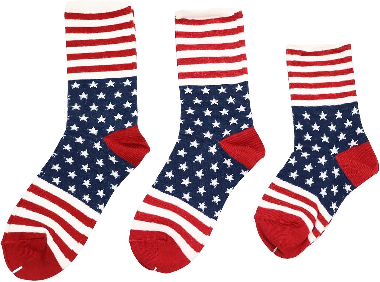 CheeseandU USA Flag Socks for Parents and Kids Cotton Striped and Star