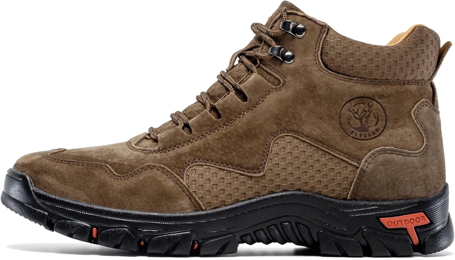 FLYLAND Men's Chukka Boots Casual Leather Shoes Ankle Shoes Non Slip Breathable Comfortable Mid Top for Outdoor Driving Walking