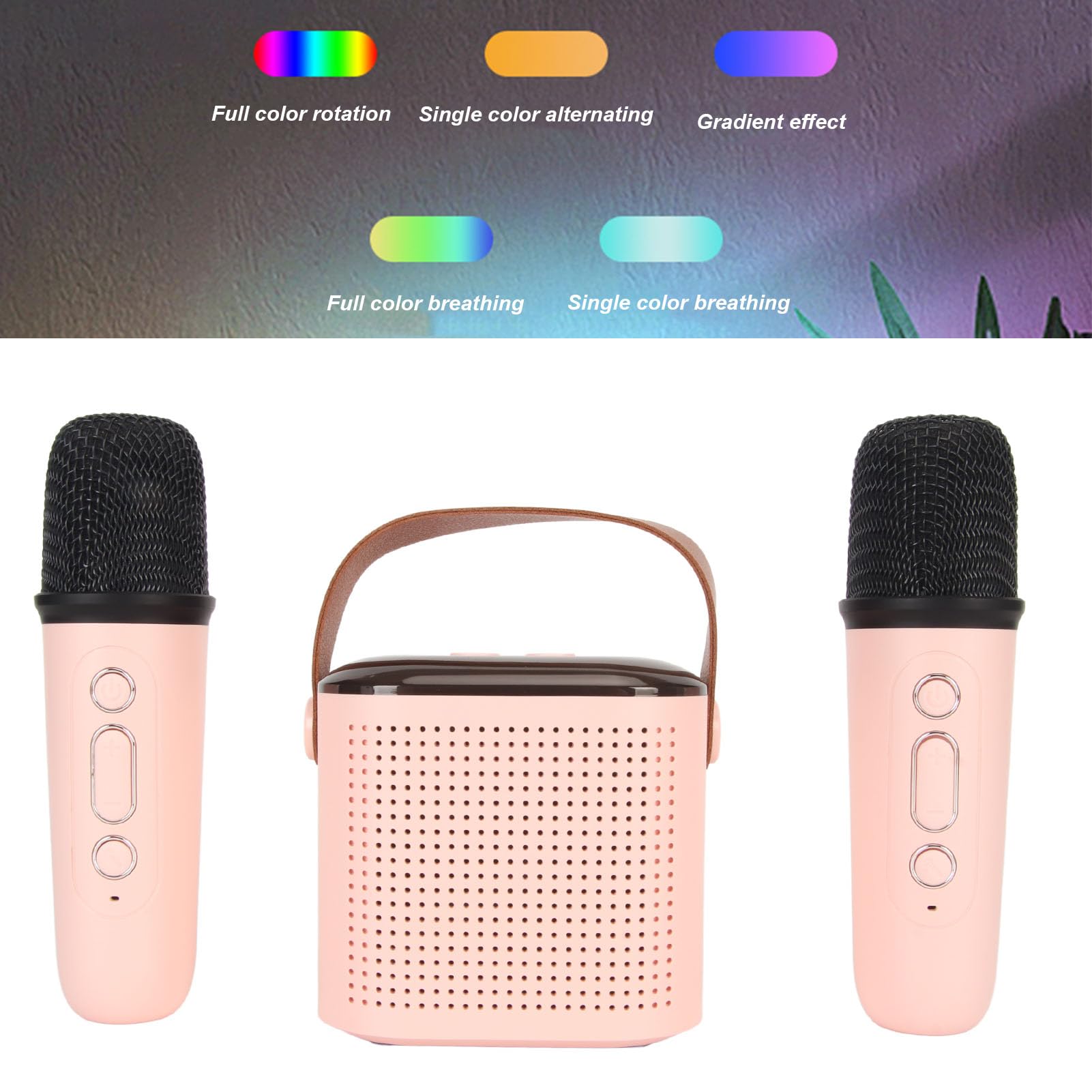 Draagbare -karaokemachine met 2 Microfoons, Draagbare -luidspreker met RGB-kleurenlicht, Draadloze Microfoon en Luidsprekers voor Bijeenkomsten, Kamperen, Feesten Draagbare -karaokemachine met 2 Microfoons, Draagbare -luidspreker met RGB-kleurenlicht, Draadloze Microfoon en Luidsprekers voor Bijeenkomsten, Kamperen, Feesten