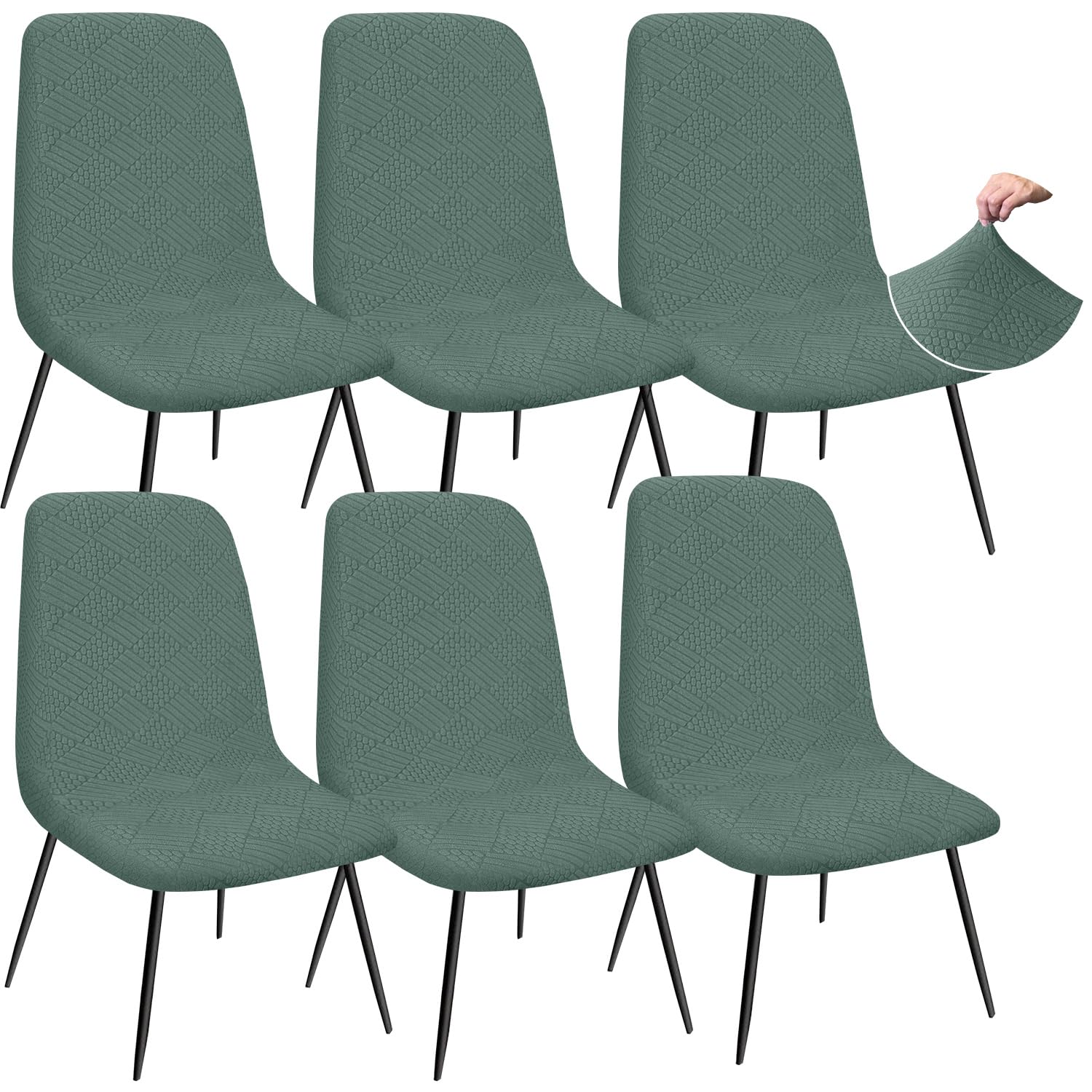 Granbest Jacquard Thickened Elastic Dining Chair Covers, Low Back Chair Slipcovers for Hotel Banquet, Wedding