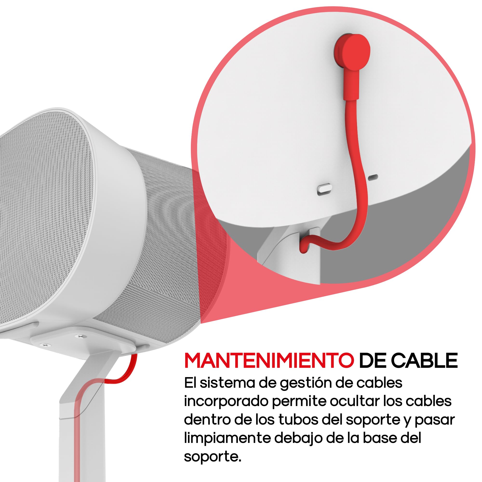 ERA300 Soporte de Suelo, Diseño de Metal Premium, Paquete Doble (2pcs), Blanco, Compatible con Sonos ERA 300, Accesorios Incluidos, Gestión de Cables, Diseñado en el Reino Unido, Doble, Par