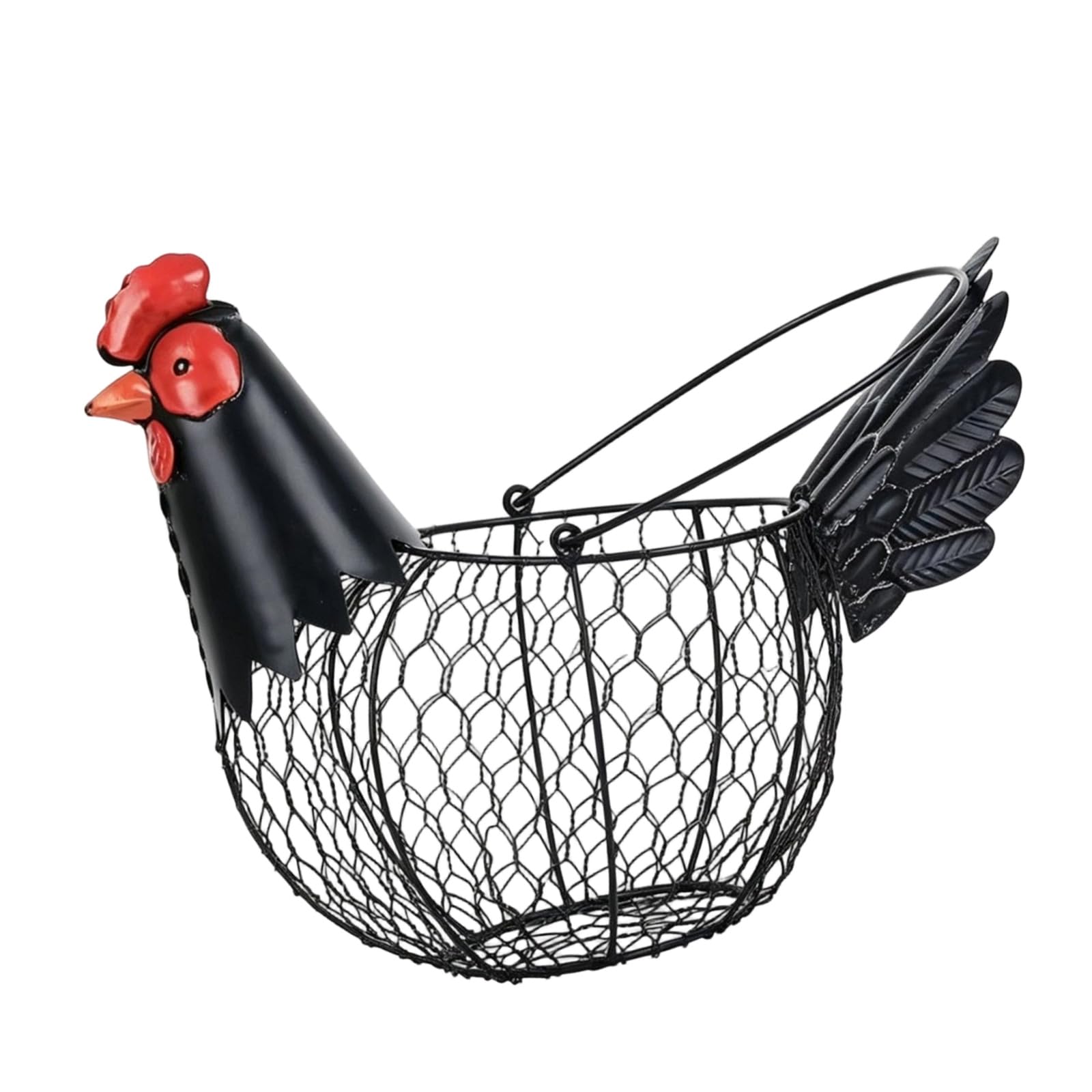 Metal Chicken Shaped Wire Eggs Basket Organiser Storage Container for Fruits Vegetables and Home Display Metal Oocyte Basket