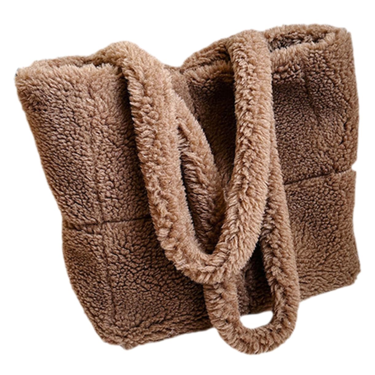 LIFKOME Große Plüsch Handtasche Damen Umhängetasche mit Geräumigem Innenraum und Komfortablem Material als Modische Schultertasche für Alltag und Freizeit