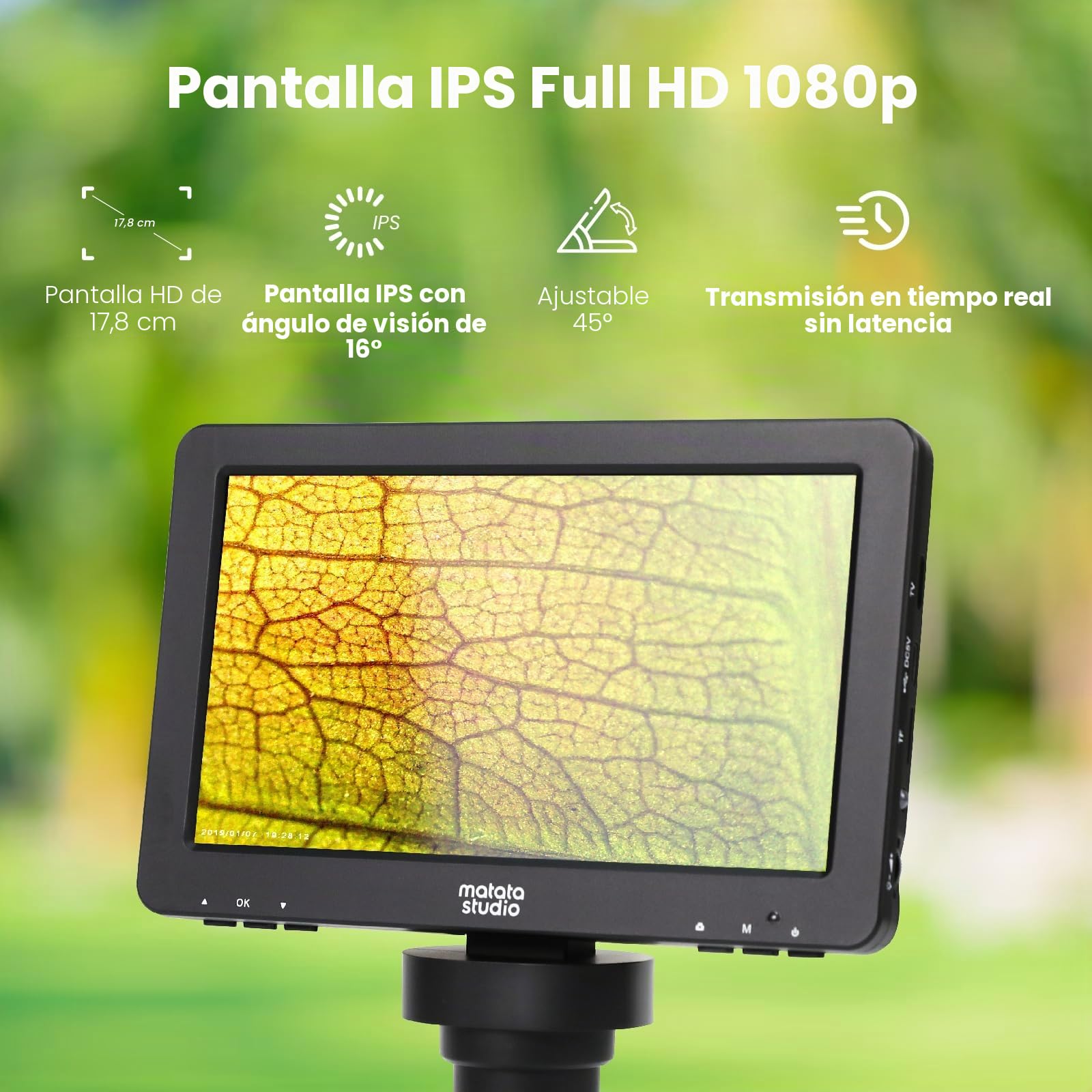 Microscopio Digital MT2 1200X HDMI con Pantalla IPS HD de 7'', Microscopio de Soldadura con Lupa para Monedas 1080P para Niños y Adultos, 10 Luces LED, Compatible con TV/Windows/Mac OS