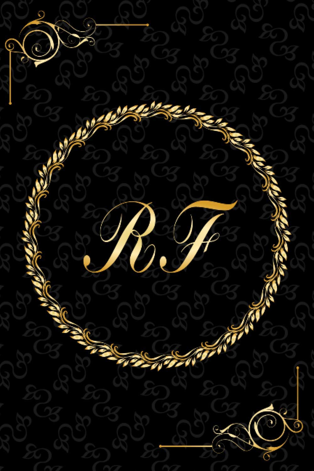 RF: Golden Monogrammed Letters, Executive Personalized Journal With Two Letters Initials, Designer Professional Cover, Perfect Unique Gift