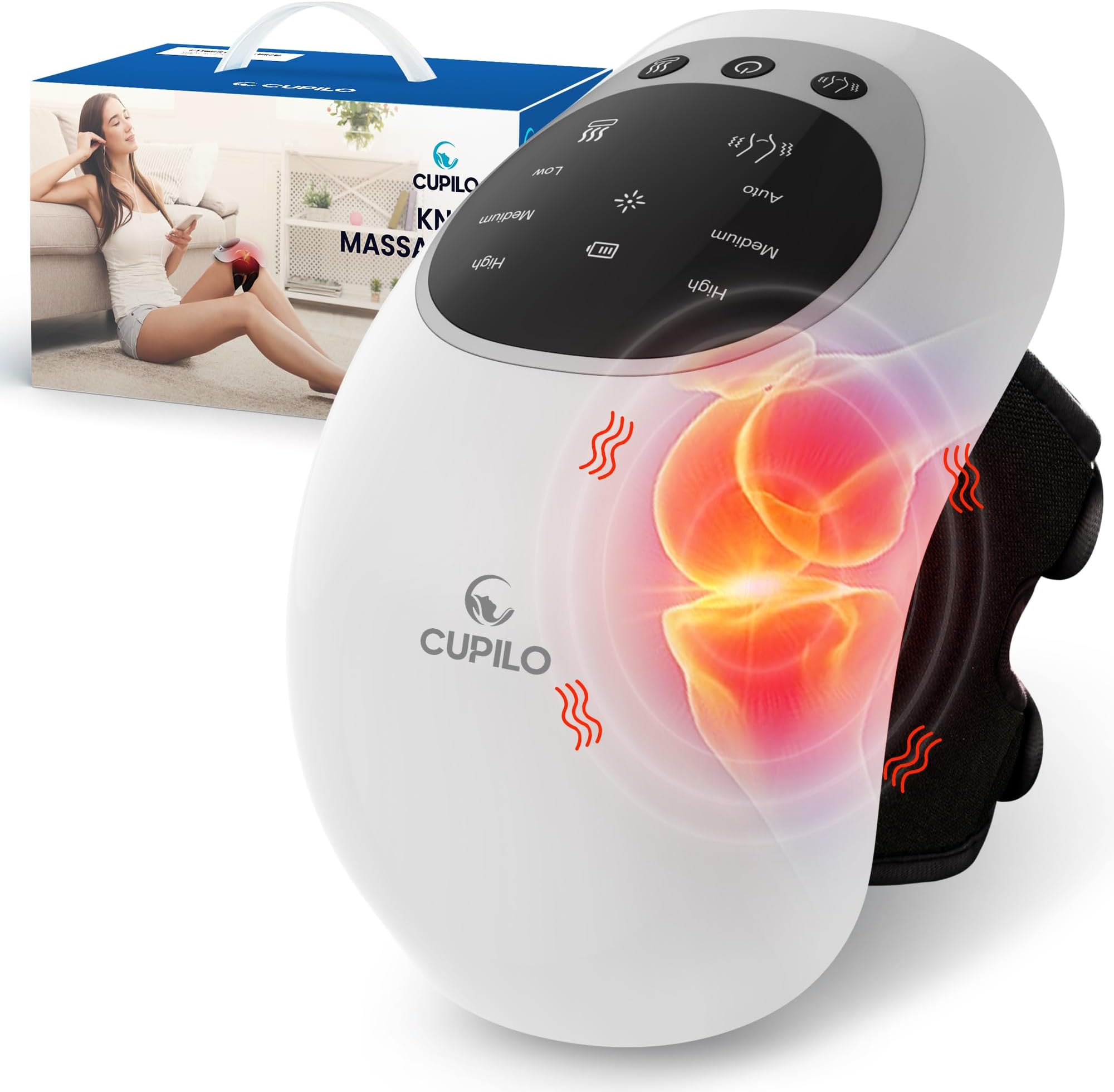 CuPiLo Rechargeable Cordless Knee Massager w/ Heat & Vibration (White) $32.50 + Free Shipping