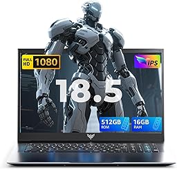 ACEMAGIC 18.5" FHD Laptop with N150 Processor up to 3.6GHz, 16GB RAM Laptop with 512GB SSD, HD Display Laptops, Support WiFi 5, BT5.0, 3*USB3.2, Dual Speakers, 8000mAh Long-Lasting Battery