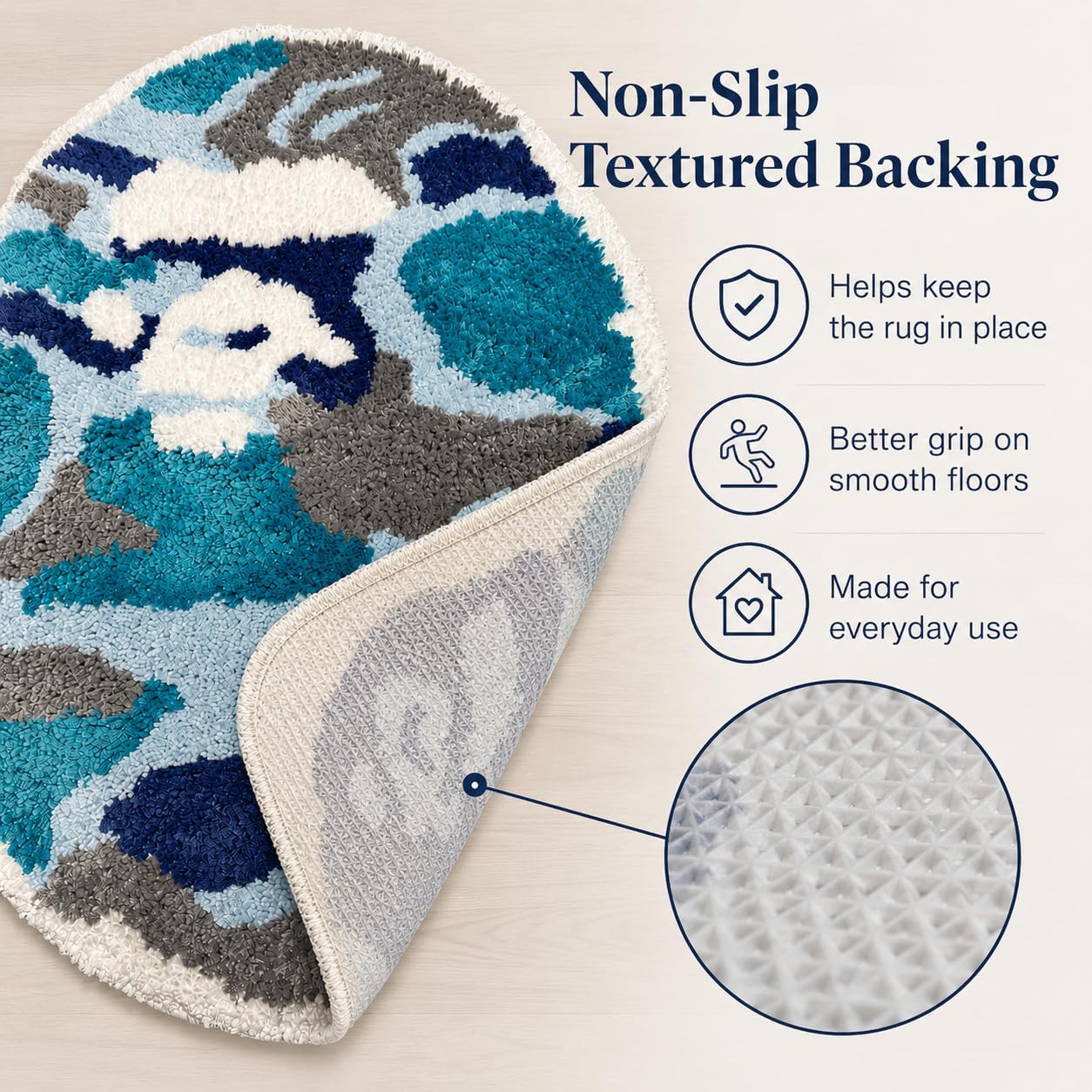 Rugs 28" W x 20" L (70 x 50 cm), Extra Soft Absorbent Chenille Bath Rugs, Rubber Backing Quick Dry, Machine Washable Bath Mats for Bathroom Bedroom Entryway Kids' Room or Playroom, Blue
