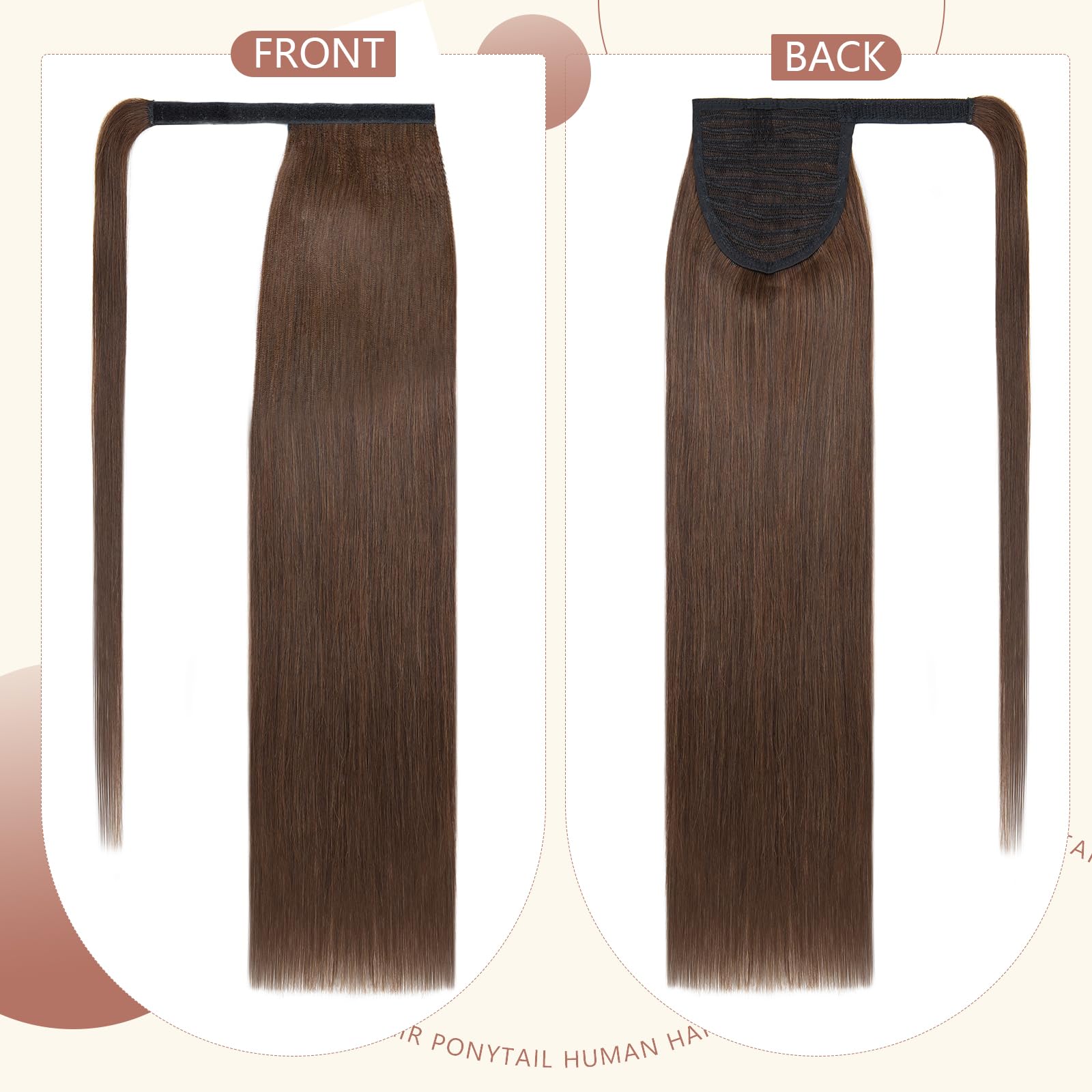 Elailite Coda Capelli Veri Extension con Clip Coda di Cavallo Ponytail Wrap Around Fascica Unica Human Hair Lisci