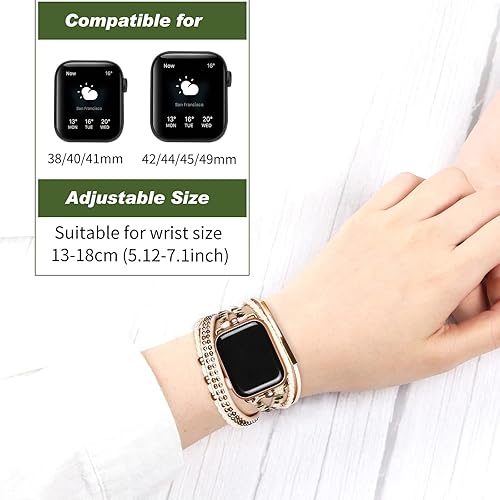 Miniatura 4 de Pulsera de cuero boho compatible con bandas de Apple Watch para mujeres y hombres 38mm 40mm 41mm 42mm 44mm 45mm 46mm 49mm - Correa de Apple Watch