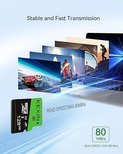 Miniatura 3 de KEXIN Paquete de 3 tarjetas Micro SD de 128 GB  Tarjeta de memoria microSDXC de alta velocidad Full HD con adaptador SD UHS-I C10 U1 TF tarjeta para