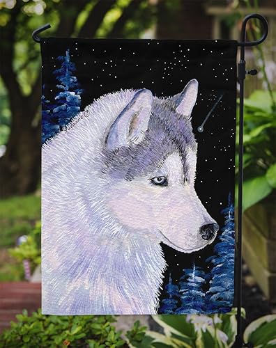 Miniatura 3 de Caroline's Treasures SS8617GF Bandera de jardín de Husky siberiano para buzón, bandera decorativa para patio exterior, obras de arte de patio,