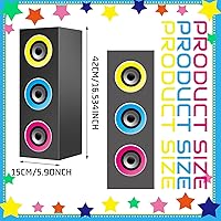 Vista 2 de 4 Pcs 80s 90s Party Decorations Hip Hop Party Favor 16.5 x 5.9 x 5.9 Inches Large Paper Boombox Boxes for Retro 1980s 1990s Theme Music Neon