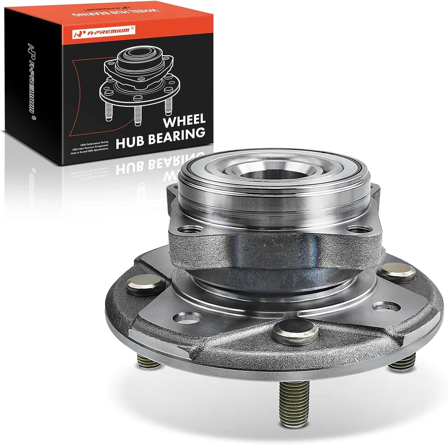 A-Premium Front Wheel Bearing and Hub Assembly with 4-Lug Compatible with Honda Accord 1990-1997 & Acura CL 1997