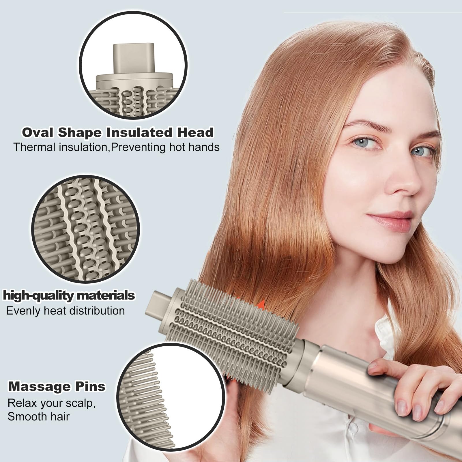 Runder Volumenaufsatz für Shark Flex Style HD400 Serie (HD430/ HD432/ HD435/ HD440), Volumenaufsatz für feines, schlaffes, glattes Haar für tägliches Styling