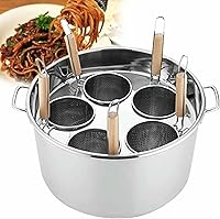 Vista 10 de Olla para Pasta De Acero Inoxidable, Juego De Olla para Pasta Con Cesta para Insertar, 4 Agujeros