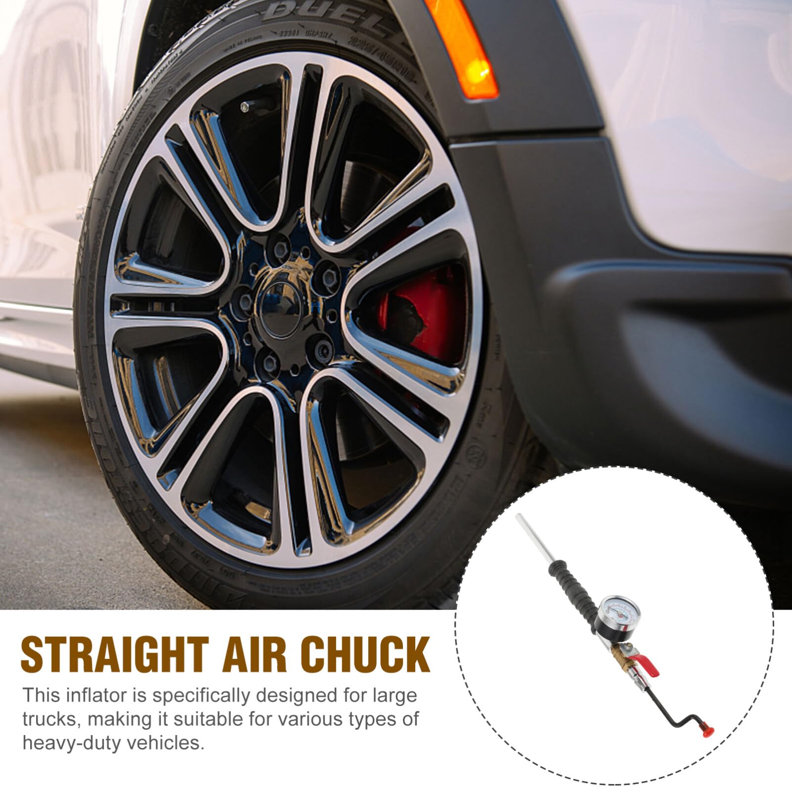 Happyyami Air Chuck Manometro Pressione Gomme per Auto Portatile