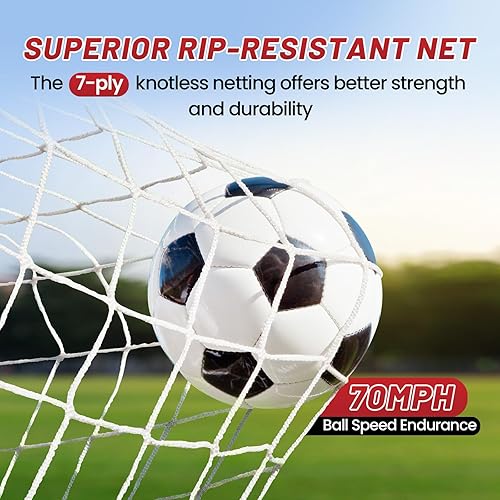 Miniatura 3 de Bearwill Portería de fútbol, red de fútbol de 12 x 6 pies, fácil instalación, portería de fútbol portátil para patio trasero con base de metal