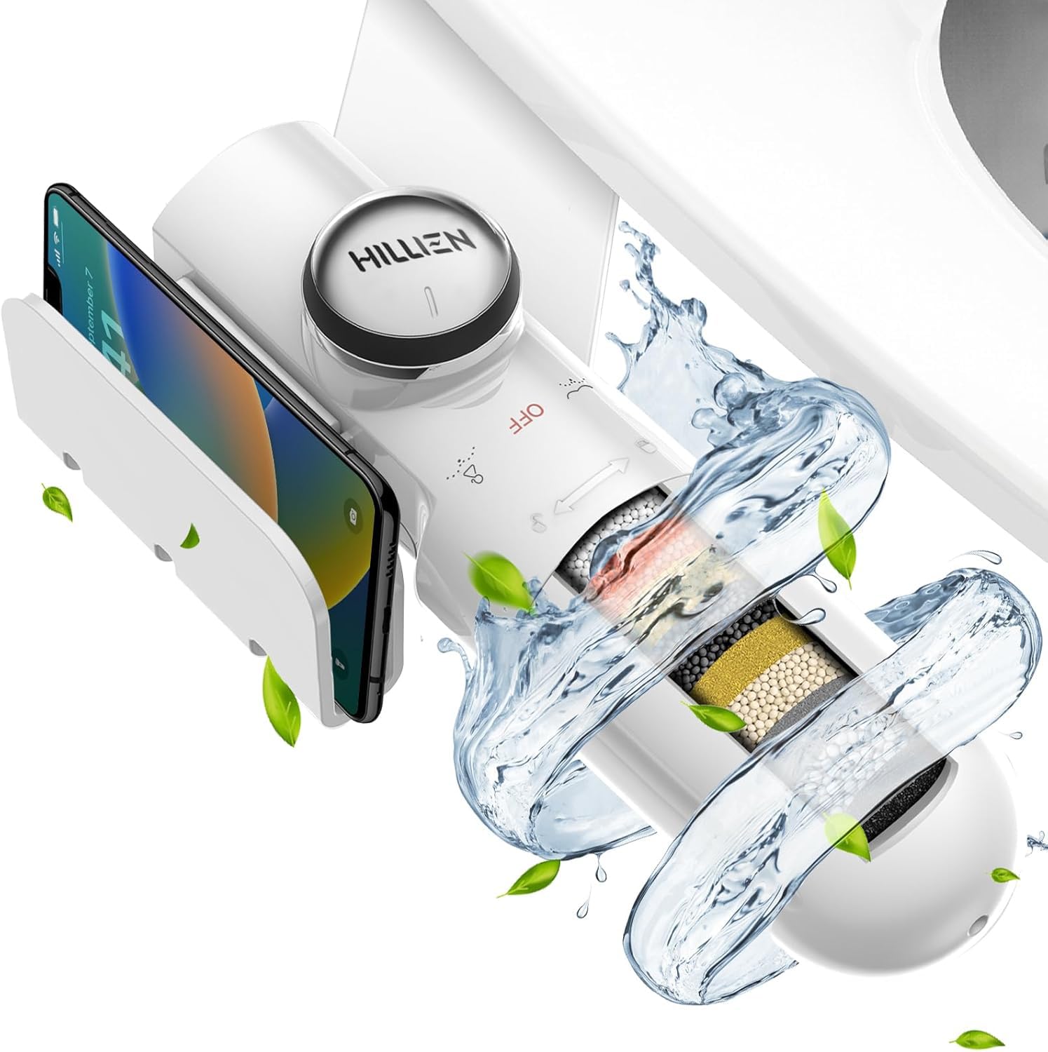 Ultra-Slim Bidet Attachment for Toilet with Filter Chlorine-Free Fresh Water pH balance Non-Electric Bidet Toilet Seat Attachment with