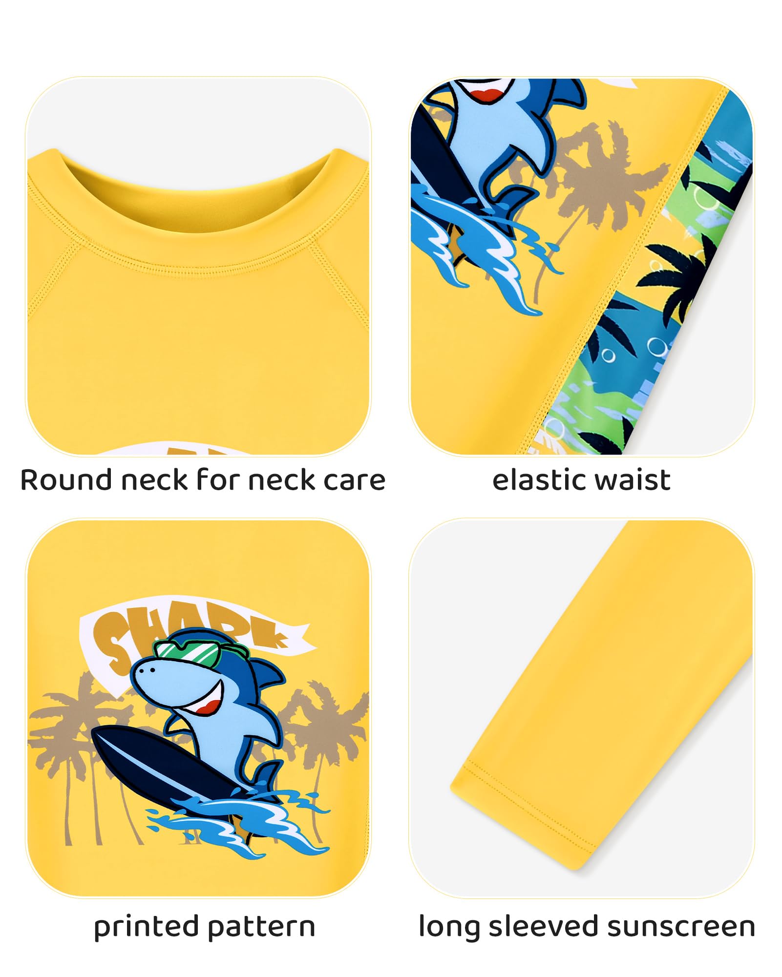 ZOEREA Conjunto de baño niño 2 Piezas, Camiseta UV + Boardshort, Conjunto Secado rápido 4-12 años