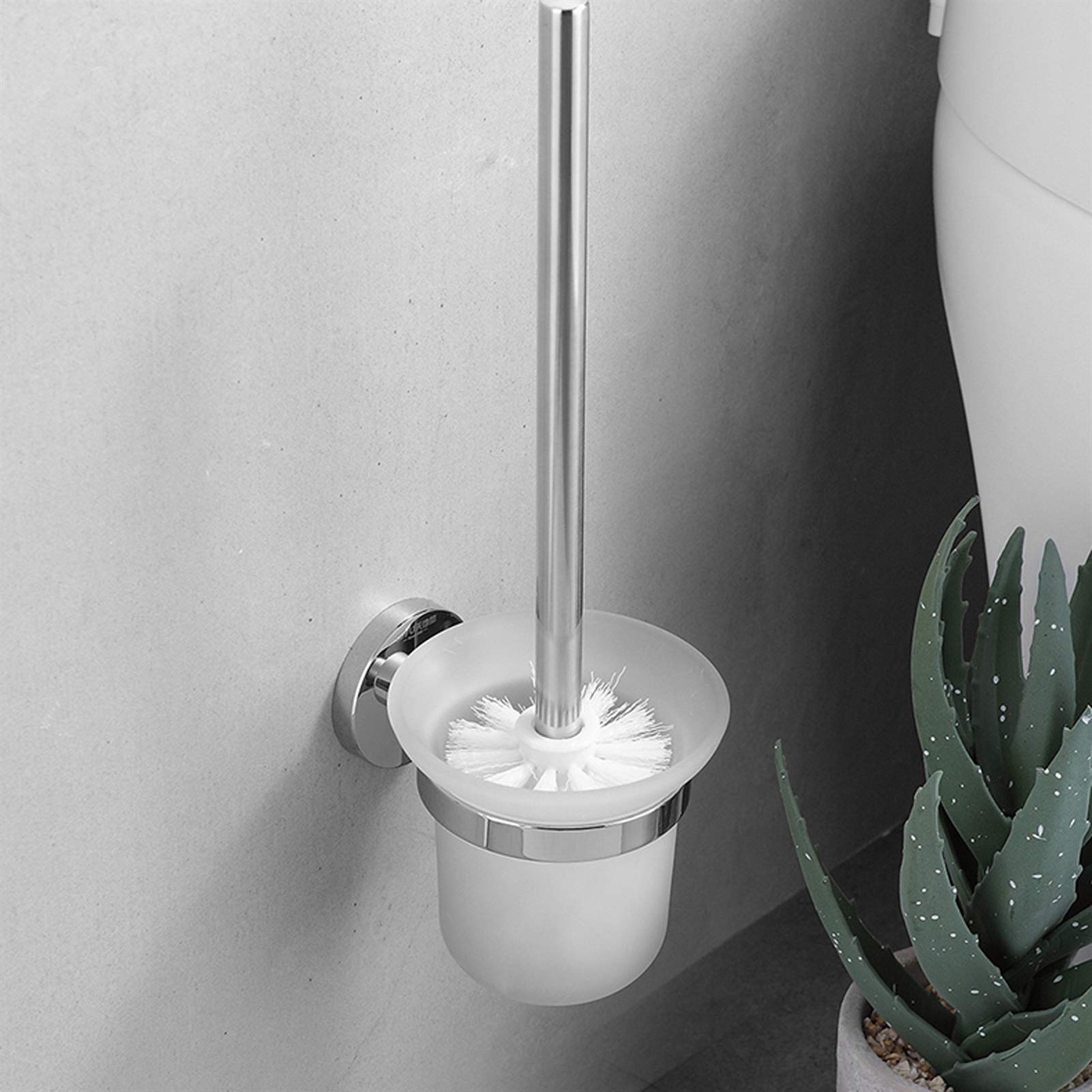 Escobilla Baño/Escobilla y Portaescobillas de Baño Papelera Libre de hueces Estante baño baño Acero Inoxidable Inodoro Cepillo Conjunto con Capacidad de Carga Escobillas de Baño/Escobillero WC