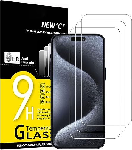 Miniatura 37 de NEW'C Paquete de 3 protectores de pantalla diseñados para iPhone 14, iPhone 13, iPhone 13 Pro (6.1 pulgadas), protección de vidrio templado
