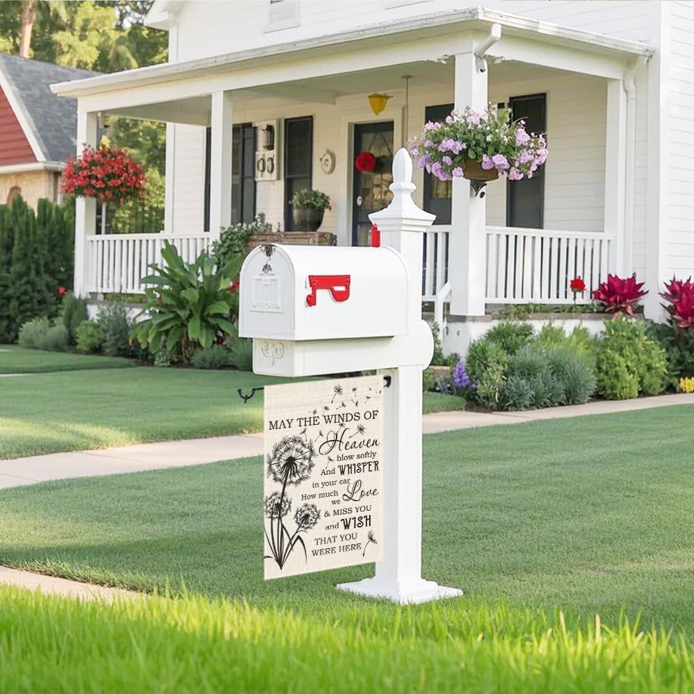 May The Winds Of Heaven Blow Softly Garden Flag, Funny Dandelion Cemetery Yard Sign for Outside, Cardinal Memorial Gifts, Condolences Sympathy Remembrance Flag - Image 5