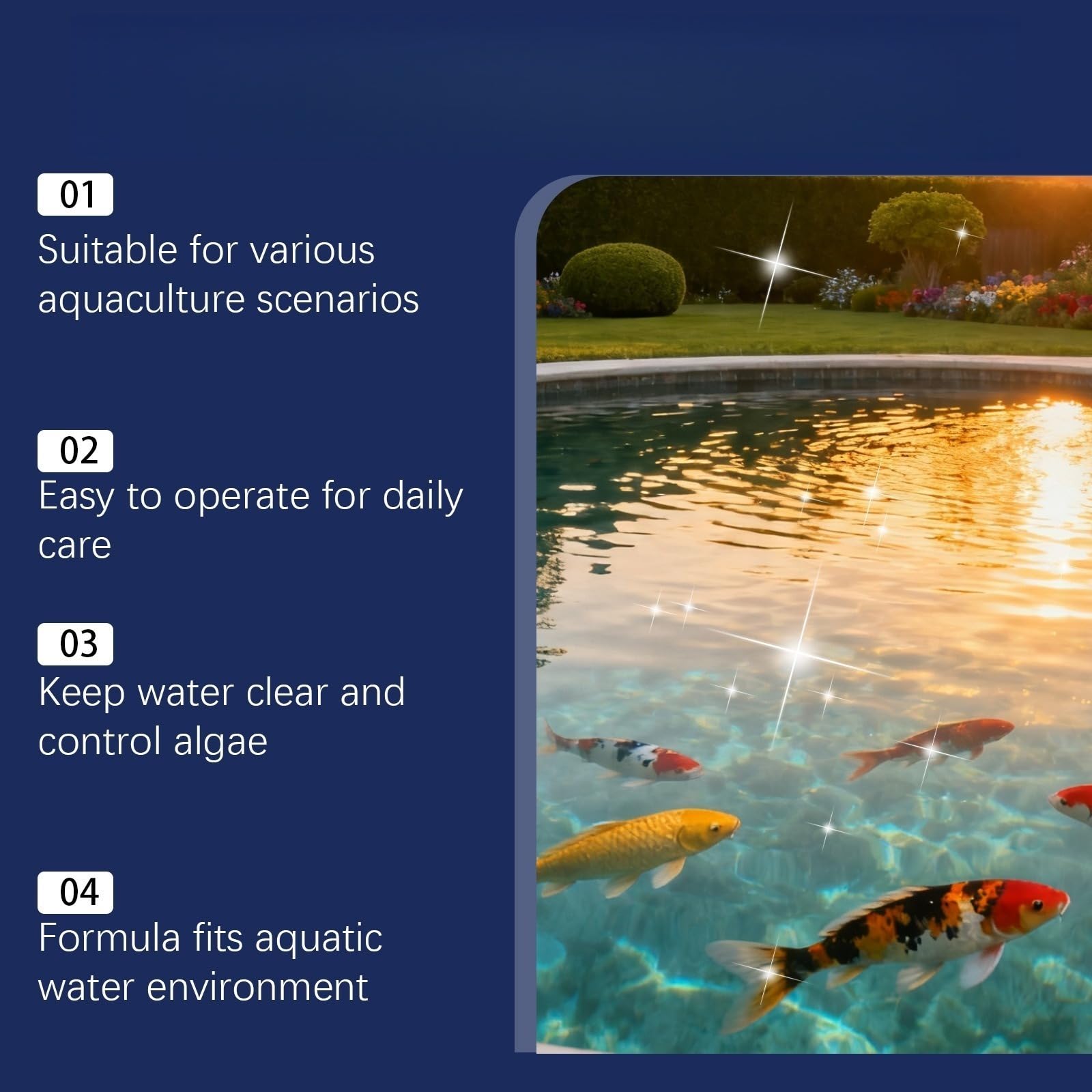 Polvere chiarificante d'acqua per acquacoltura – Prodotto per il trattamento dell'acqua per bacini di pesca e shrimpicultura – Formula sicura ed efficace