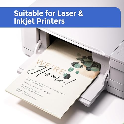 Miniatura 4 de CreGear 25 hojas de cartulina color crema de 8.5 x 11 pulgadas, papel de cartulina grueso, papel de impresora de cartulina de 92 libras8.82 ozm,